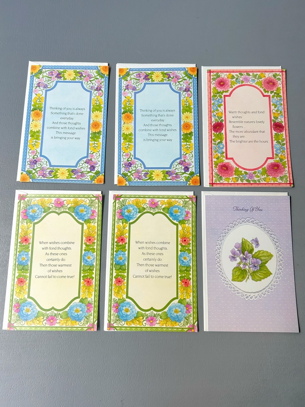 Vintage 1970s Floral Greeting Cards Lot of 6 Unused Envelopes Made in Canada